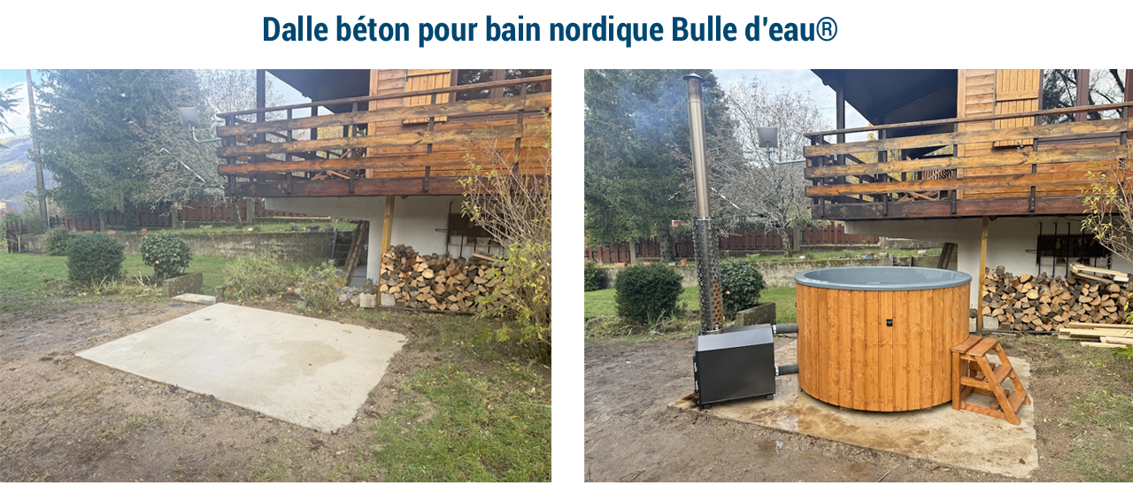 Dalle béton bain nordique 