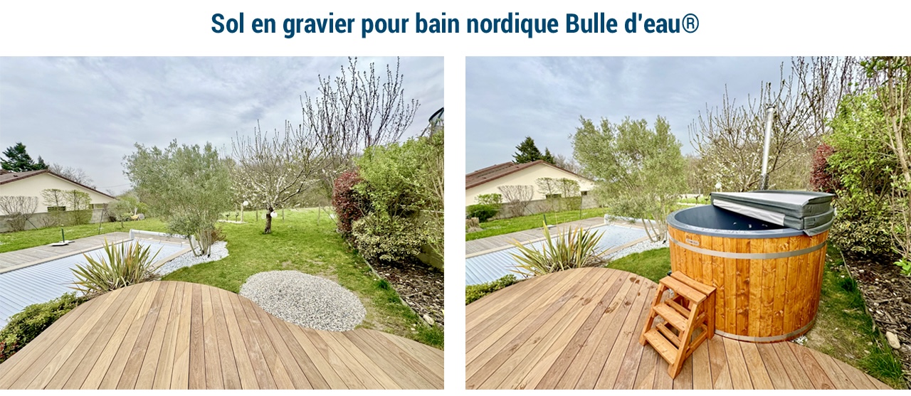 Sol en gravier bain nordique 