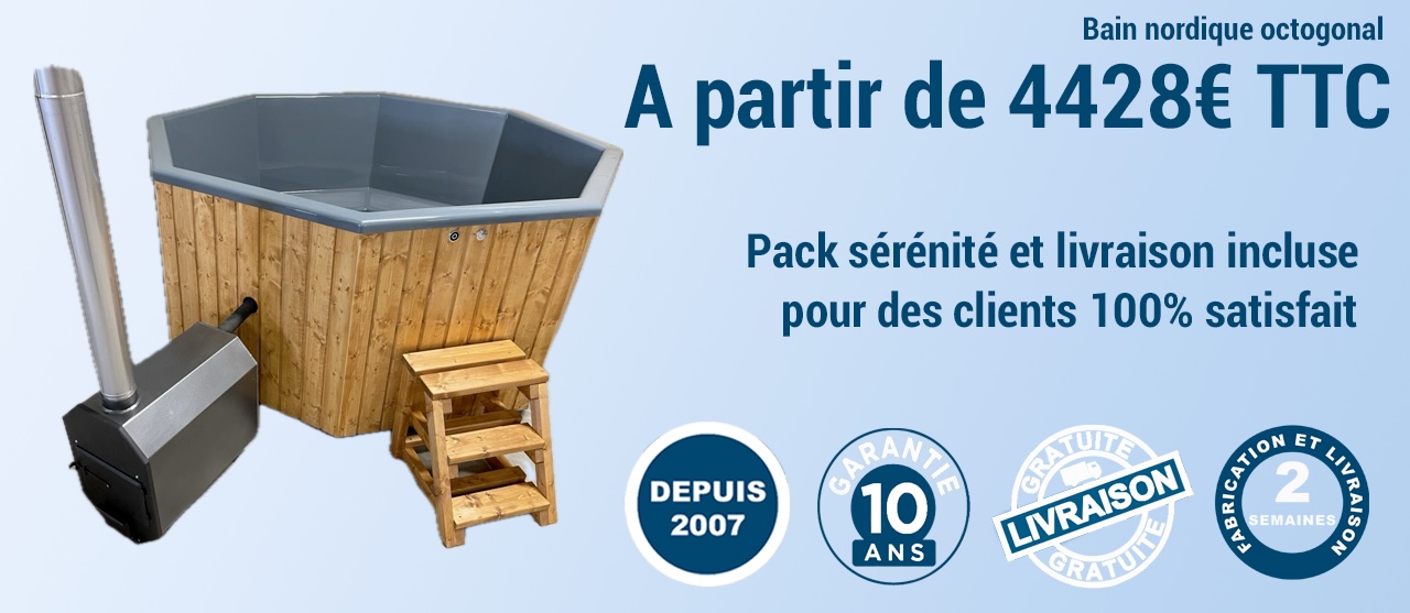 Bain nordique octogonal bulle d'eau