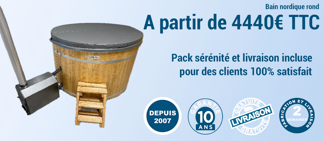 Bain nordique rond bulle d'eau